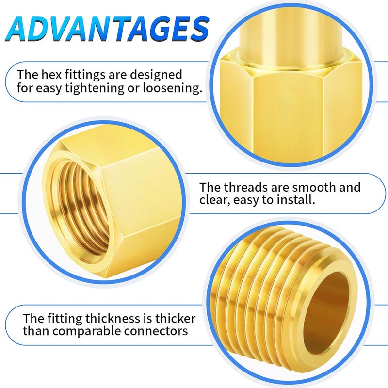 ChillWaves Brass Pipe Fitting, Long Nipple Pipe 1" NPT Male x 1" NPT Female Thread 4" Length(100MM)(1-PACK) - Image 4
